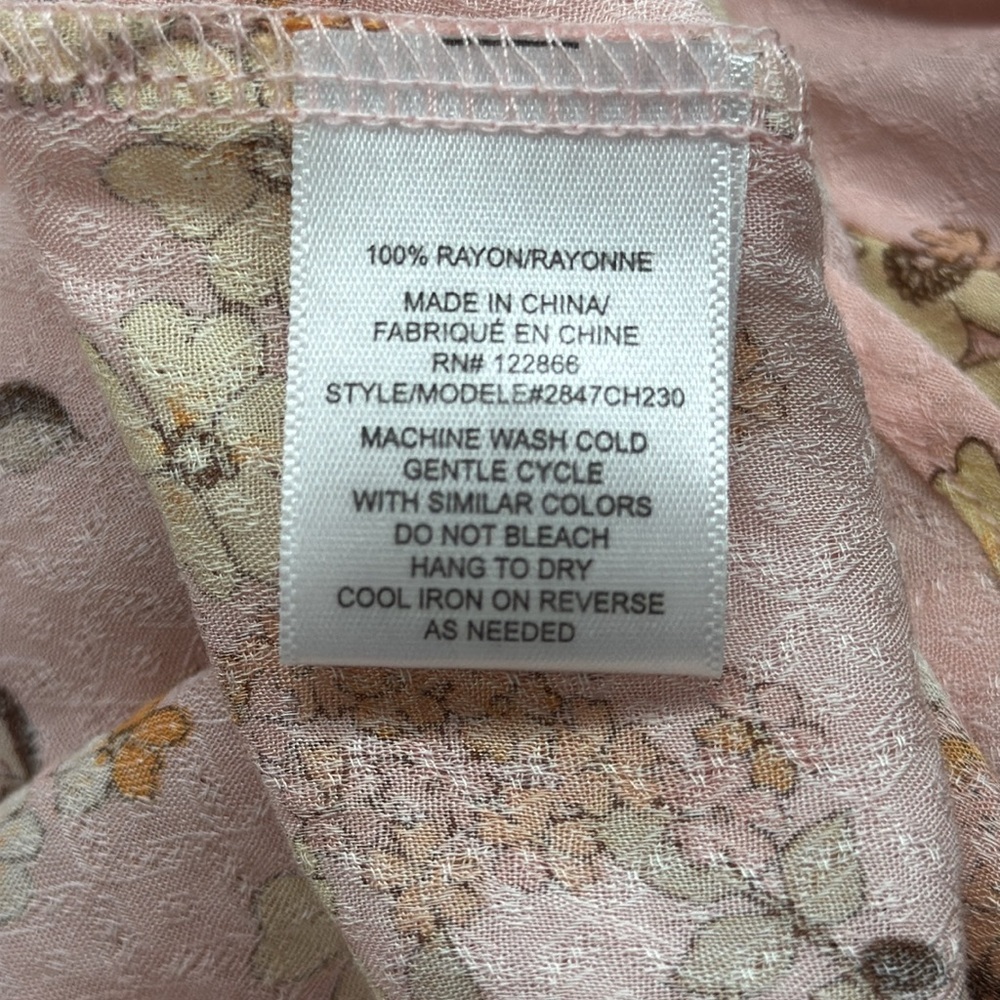 Status by Chenault NWT Pink Coral Flared 3/4 Length Sleeve Floral Peasant Top - Picture 11 of 11